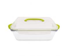 IRIS - IR4602-V - Plat en Verre Rectangulaire avec Couvercle - 1 L
