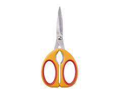 Mastrad F24004 Ciseaux De Cuisine-Orange & Framboise-Casse-Noix-Ambidextre, INOX, 95x10x210