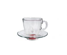 Bialetti RTATZ803 Tasse à Expresso Verre Trempé Transparent/Rouge 5,9 x 5,9 x 6,4 cm