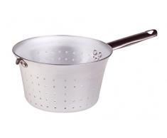 Pentole Agnelli Passoire en Aluminium avec poignÃ©e en Acier Inoxydable et Crochet, Argent, Acier Inoxydable, Silver, 18 cm