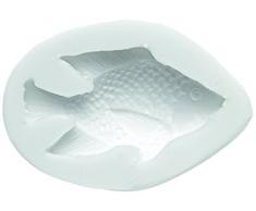 Silikomart 71.180.00.0096 Moule pour PÃ¢te Ã Sucre SLK080 Poisson Silicone Blanc