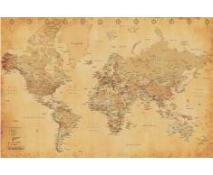 Empire 172143 Poster Mappemonde Vintage [Langue Anglaise] 91,5 x 61 cm