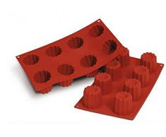Silikomart 20.050.00.0060 SF050 Moule Forme Bordelaise 8 Cavités Silicone Terre Cuite