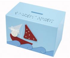 Freya Design Tirelire Bateau Bois 15 x 10 x 10 cm