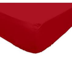 Soleil dOcre 911151 Uni Drap Housse BÃ©bÃ© Coton Rouge 60 x 120 cm