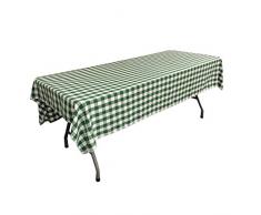 LA Linen Nappe rectangulaire Ã Carreaux, Polyester, Hunter Green/White, 152.4 x 259 x 0.04 cm