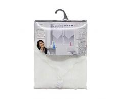 Douceur dIntÃ©rieur Paire Pompon de Voilage Sable Fils Coupes Polyester Frizy Blanc 2 x 60 x 90 cm