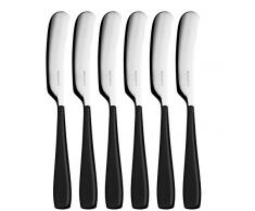 Bugatti EZNU-057F32/6 Essenza Ménagère de 6 Pièces Tartineur SAN/Acier Noir 16 x 20 x 3 cm