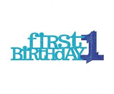 DÃ©coration de Table Ã Paillettes pour 1er Anniversaire Bleu