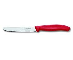 Victorinox 6.7831 Couteau à tomates et de Table Tranchant denté, Acier Inoxydable, Rouge, 30 x 5 x 5 cm