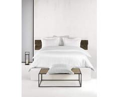 De Witte Lietaer Parure Zygo Housse de Couette + 2 Taies dOreiller avec Volant Coton Peigné Blanc 200 x 220 cm