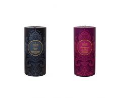 Shearer Bougies Pilier parfumÃ©e Twin Pack-Amber Noir, encens et myrrhe, Cire, Assortis, 26Â x 19Â x 10Â cm