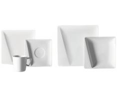 Josef Mäser Domestic Professionnal Série Quadro Pi Ménagère 28 pièces Comprenant 4 Tasses à café avec soucoupes, 4 Assiettes à Dessert, 4 Assiettes Plates, 4 Assiettes Creuses