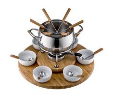 Stylen Cook Alexa Service à Fondue en Acier Inoxydable et Bois 18 cm