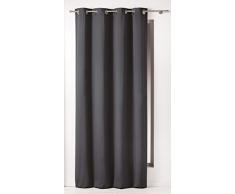coton dintérieur rideau a oeillets 140x240 cm coton panama noir