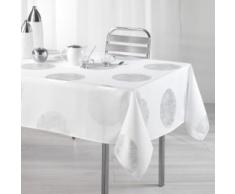 LHarmonie du décor Nappe Imprimé Argent/Platine Polyester Blanc 240 x 150 cm