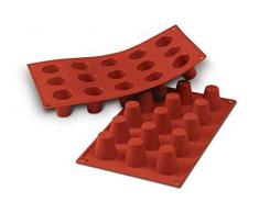 Silikomart 20.019.00.0060 SF019 Moule Baba Taille Mini 15 Cavités Silicone Terre Cuite