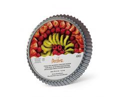 Decora 0125702 Moule à Tarte Antiadhésif avec Fond Amovible Métal Diamètre 28 x 3,5 cm