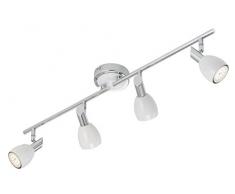 Briloner Leuchten 3111-046 LED, plafonnier, Spots, Lampe Salon denfant ou Chambre a Coucher, orientable, MÃ©tal, GU10, 5 W, Chrome