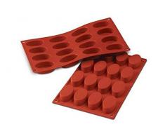 Silikomart 20.017.00.0060 SF017 Moule Forme Ovale 16 Cavités Silicone Terre Cuite