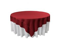 La Nappe Carrée en Lin Polyester en Popeline, Polyester, Canneberge, 183 x 183 x 0.04 cm