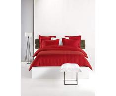 De Witte Lietaer Parure Zygo Chili Pepper Housse de Couette + 2 Taies dOreiller avec Volant Coton Peigné Rouge Foncé/Bordeaux 240 x 220 cm