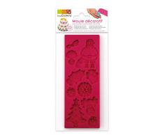 Scrapcooking 3441 Noël Moule Pâte Silicone Rose 21,7 x 9,5 x 0,8 cm