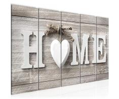 Tableau decoration murale Coeur de la maison 150 x 60 cm - XXL Impression sur Toile Salon Appartment 5 Parties - prÃªt Ã accrocher - 504456a