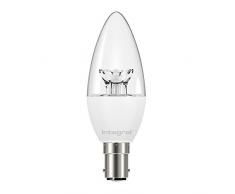 Integral LED ILB35B15C6.0N27KBEWA Clear avec ampoule LED Ã lumiÃ¨re chaude et lumiÃ¨re chaude (petite baÃ¯onnette B15, 5,5 W, 2700 k, 470 lm) - Blanc