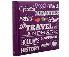 Arpan Memo Slip dans Le Cas Album Photo pour 200 Photos 4x6 / 10x15cm Conception Pourpre DE Voyage