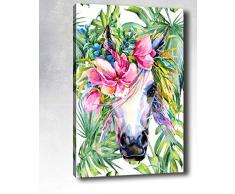 Bonamaison Peinture sur toile, multicolore, 50 x 70 cm - Conçu et fabriqué en Turquie