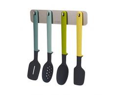 Joseph Joseph DoorStore Ensemble de 4 ustensiles de cuisine Elevate Silicone avec support de rangement intégré pour placard