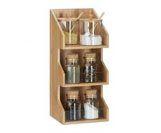 Relaxdays Organiseur en bambou 3 casiers compartiments bureau cuisine Ã©pices Ã©tagÃ¨re boÃ®te HxlxP: 41 x 18 x 17cm, nature