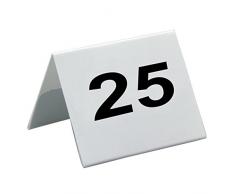 Garcia de Pou Table Chiffres de 1Â Ã 25, PVC, Blanc, 5Â x 3.6Â x 30Â cm