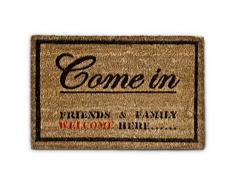 Relaxdays 10017730 Paillasson Fibre de Coco Marron 60 x 40 x 1,5 cm