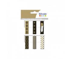 Artemio 14002288 Set de 6 Pince à Linge, Bois, Noir, 11 x 1,5 x 14 cm