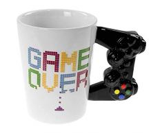 Out of the blue 78/8273 Mug en cÃ©ramique avec poignÃ©e Manette, Game Over, Blanc, 9 x 9 x 11 cm