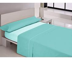 Libela Vegas Jeu de draps, microfibre, Aigue marine, Lit 105 cm