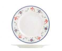 H&H 5623003Â Etrusca Plat Fruits, 21Â cm, Porcelaine, Blanc/Multicolore