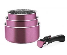 Arthur Martin AM 120 P AM120 P Jeu DE 3 CASSEROLES, Aluminium, Prune, 20 cm