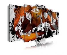 Dekoarte 428 - Tableau moderne sur toile monté sur cadre en bois 5 pièces XXL, style Guernica Picasso, 200x100cm
