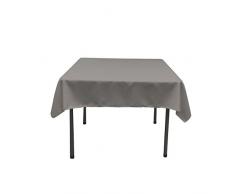 La Nappe CarrÃ©e en Lin Polyester en Popeline, Polyester, Gris foncÃ©, 132 x 132 x 0.04 cm