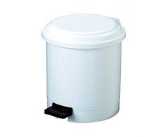HEXOTOL 3L Poubelle A PEDALE ABS 3 litres, Plastique, Blanc, 17,5x17,5x21 cm
