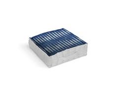 Soleil docre Azur Coussin tapissier, Coton, Bleu, 40 x 40 x 8 cm