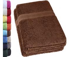 NatureMark Lot de 2 Serviettes de Bain 100% Coton Chocolat 70 x 140 cm