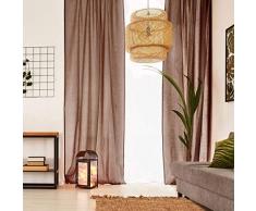 Thedecofactory 110189 Voilage, Coton, Chocolat, 110 x 250 x 3 cm