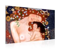 Tableau decoration murale Gutav Klimt la mère et de lenfant - XXL Impression sur Toile Salon Appartment 1 Parties - prêt à accrocher - 700214a