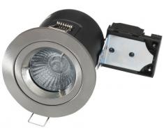 Wattlite Spot LED de plafond encastrable GU10 à brancher sur secteur Finition nickel brossé