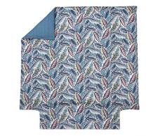 Blanc des Vosges Djakarta Housse de Couette, Coton, Turquoise, 200 x 200 cm