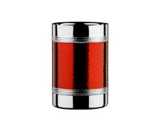 Premier Housewares 0507783 Refroidisseur de Bouteille avec Bande en Acier Inoxydable Effet MartelÃ© Rouge